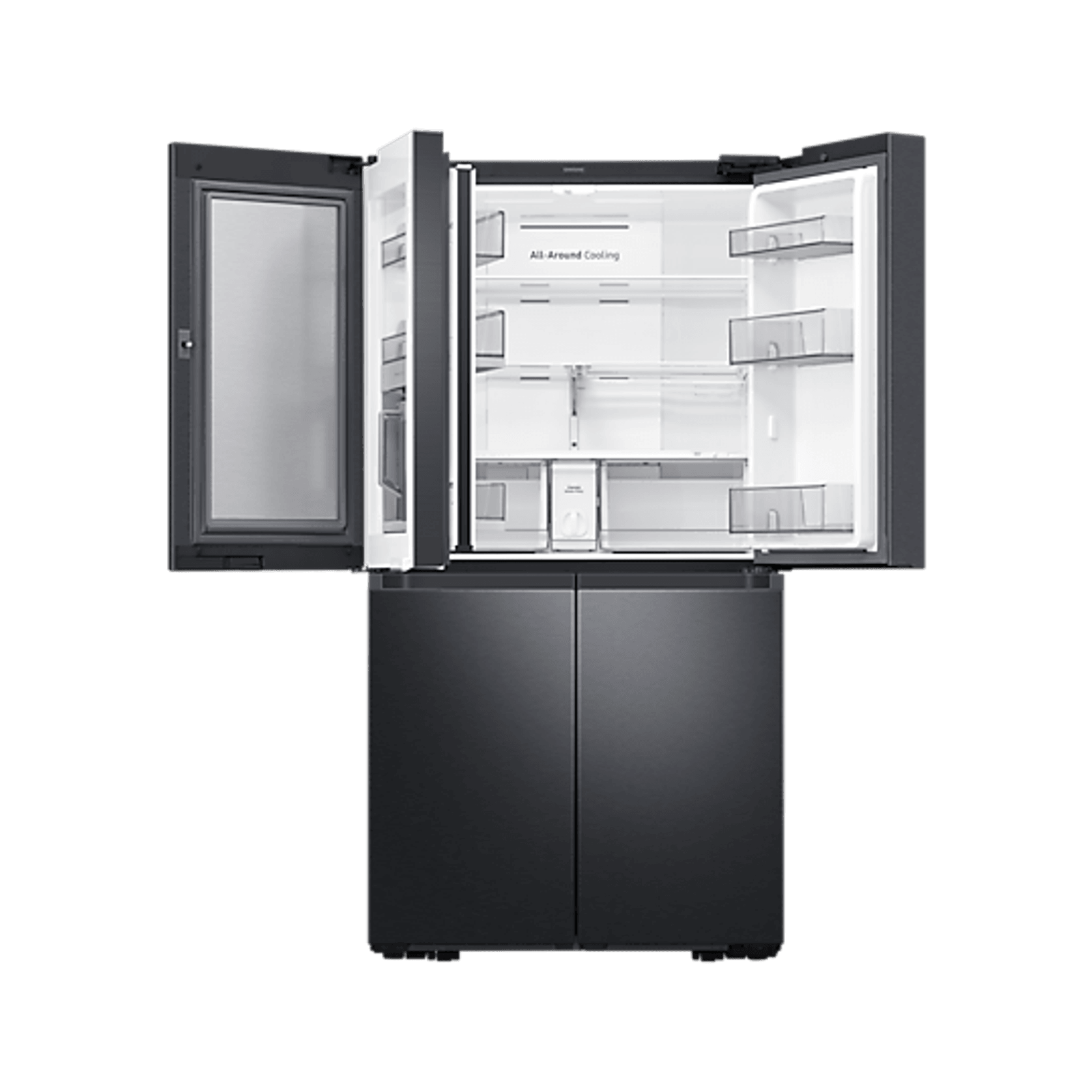 648L Beverage Showcase French Door Fridge Matte Black gallery detail image