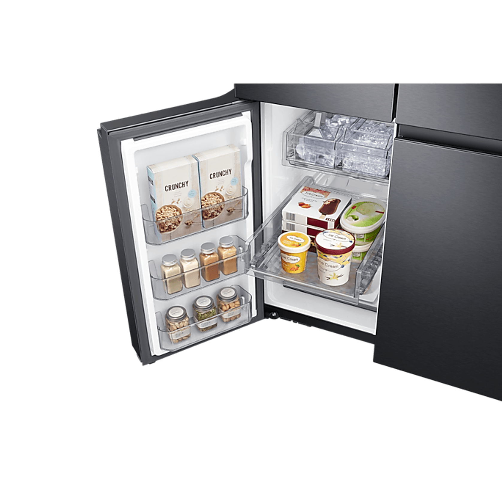 648L Beverage Showcase French Door Fridge Matte Black gallery detail image