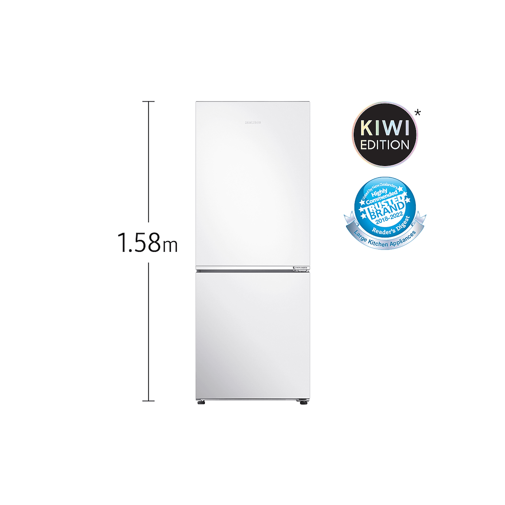 280L Bottom Mount Fridge All Around Cooling Snow White gallery detail image