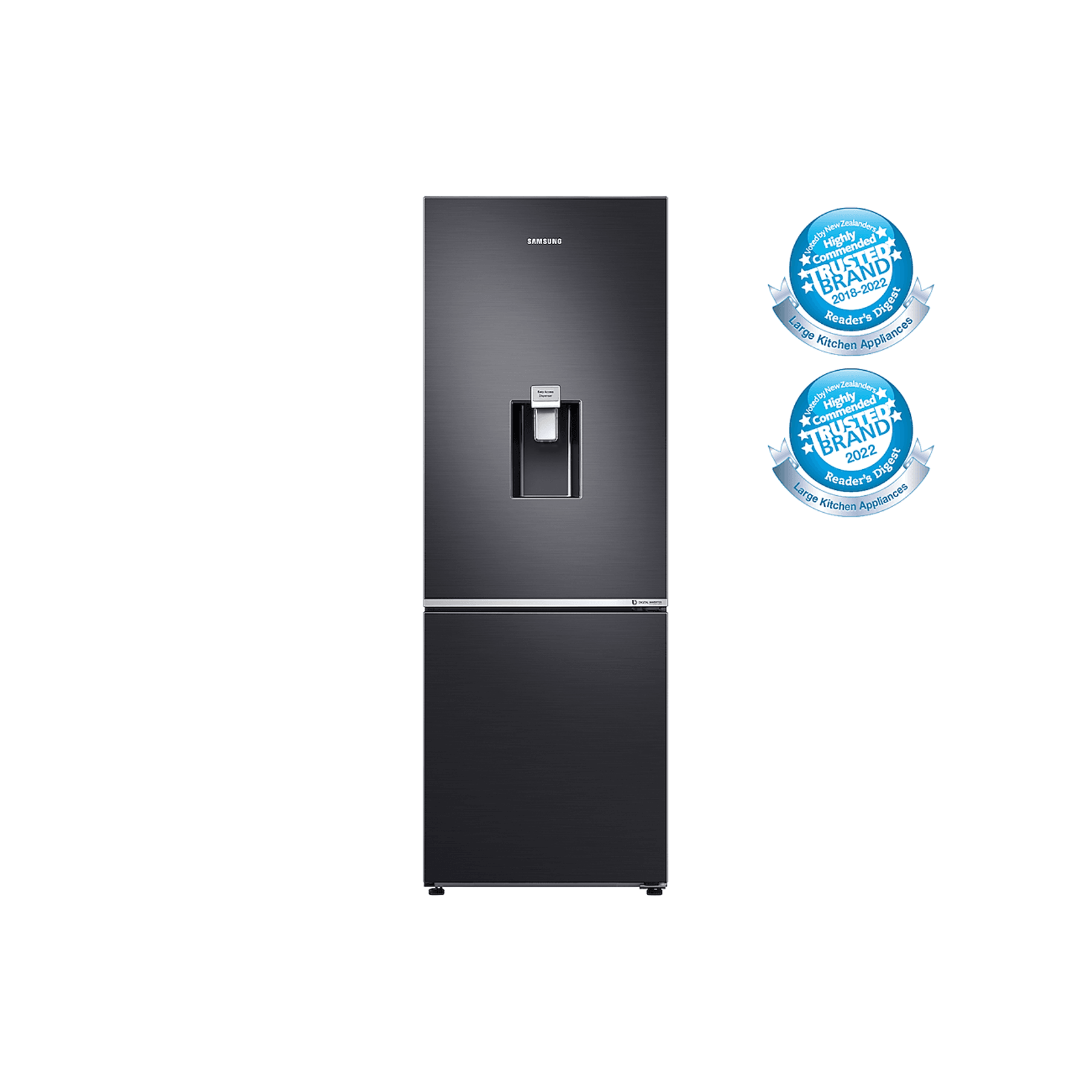 307L Bottom Mount Fridge All Around Cooling Matte Black gallery detail image