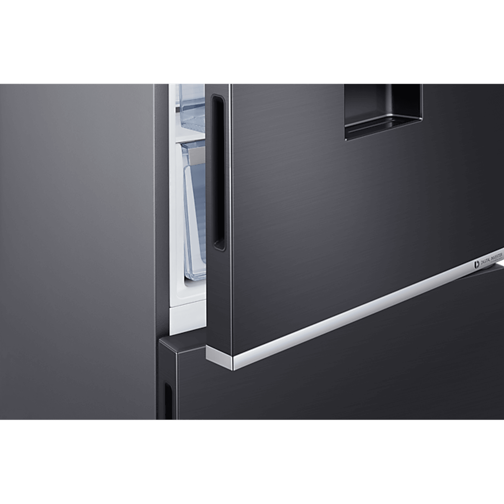 307L Bottom Mount Fridge All Around Cooling Matte Black gallery detail image