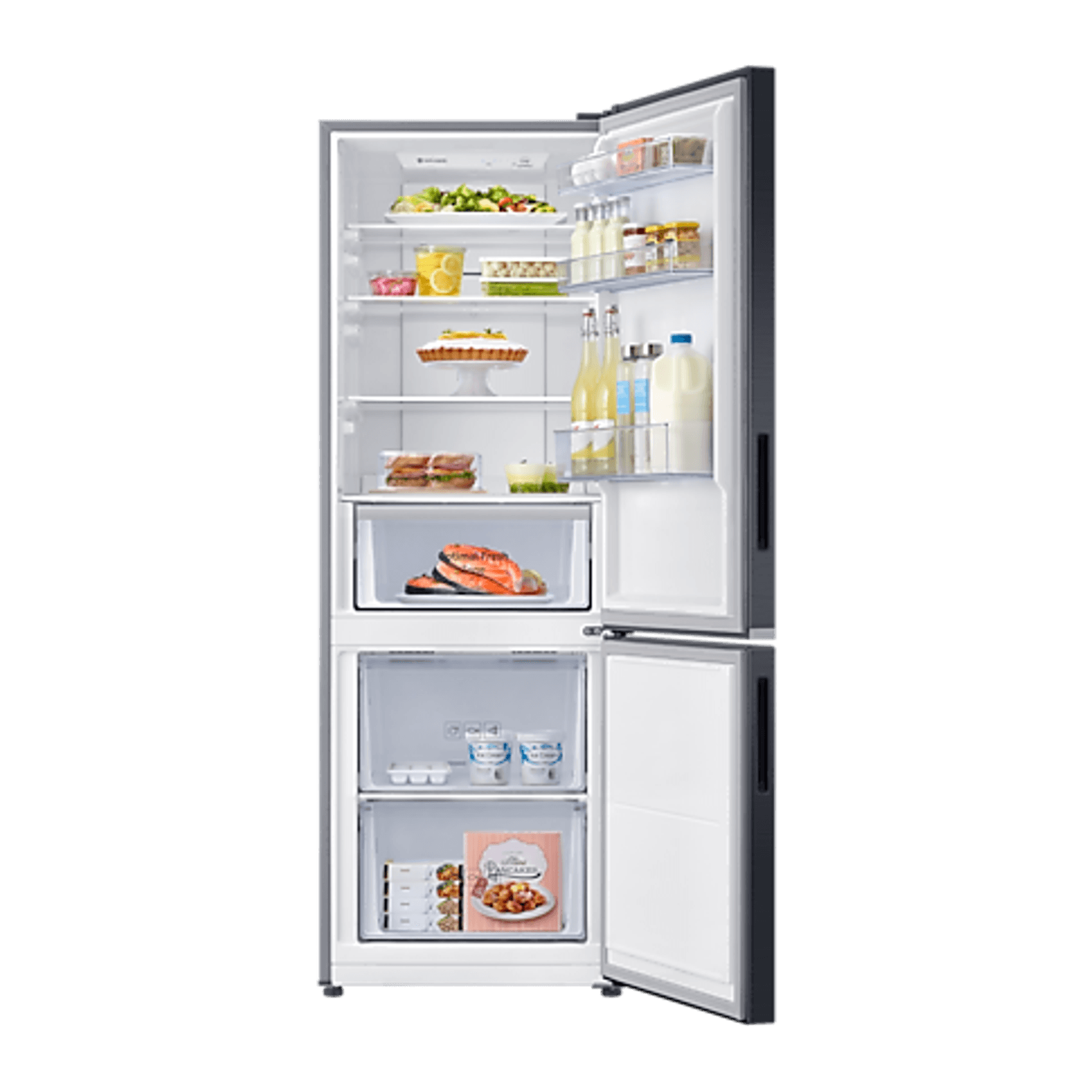 310L Bottom Mount Fridge All Around Cooling Matte Black gallery detail image
