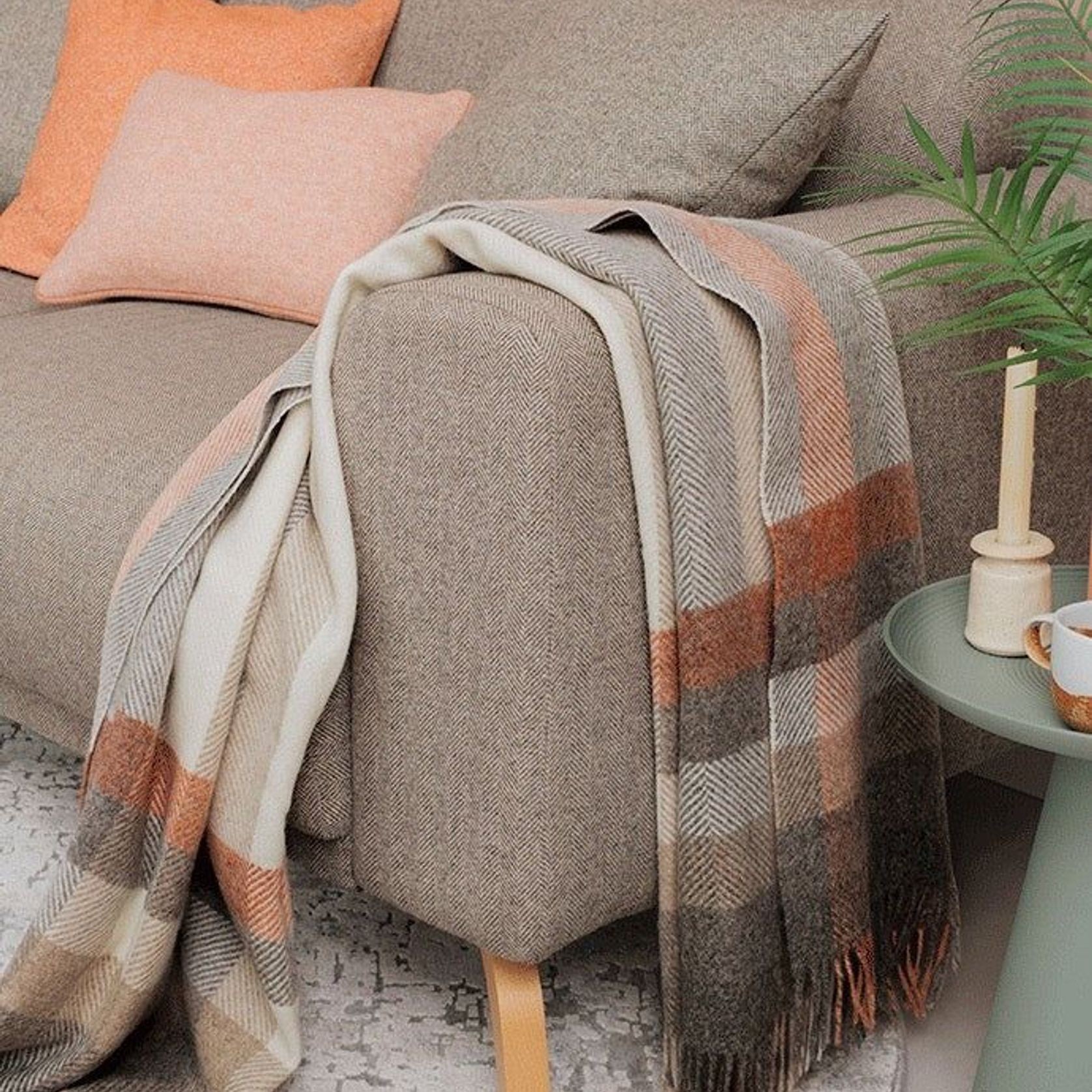 NZ Wool Throw - Woodale - Sienna | 100% Pure Wool gallery detail image