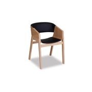 Merano Armchair - Natural Oak - Black Pad - by TON gallery detail image