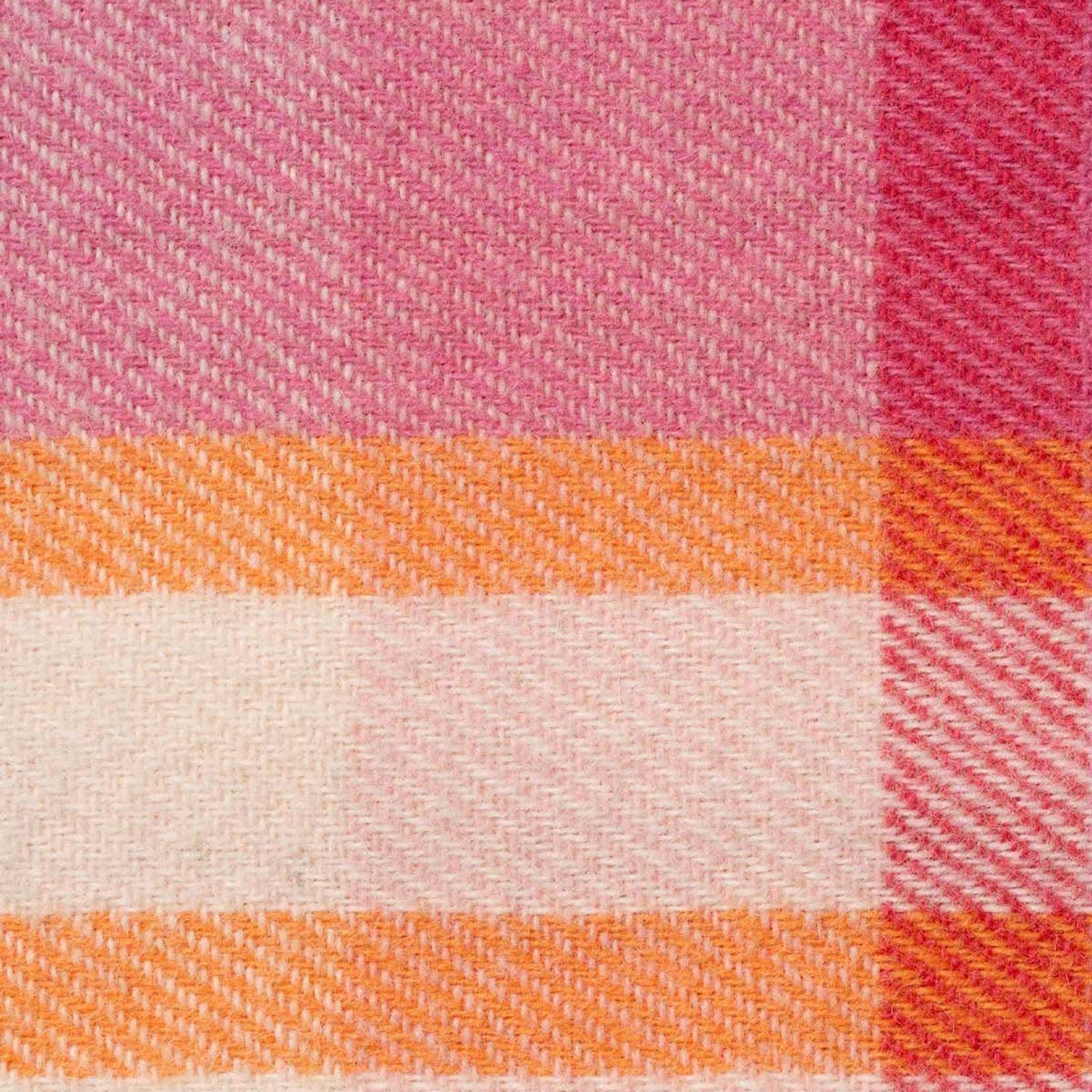 Ruanui Station Lambswool Throw - Okahu Orange Check gallery detail image