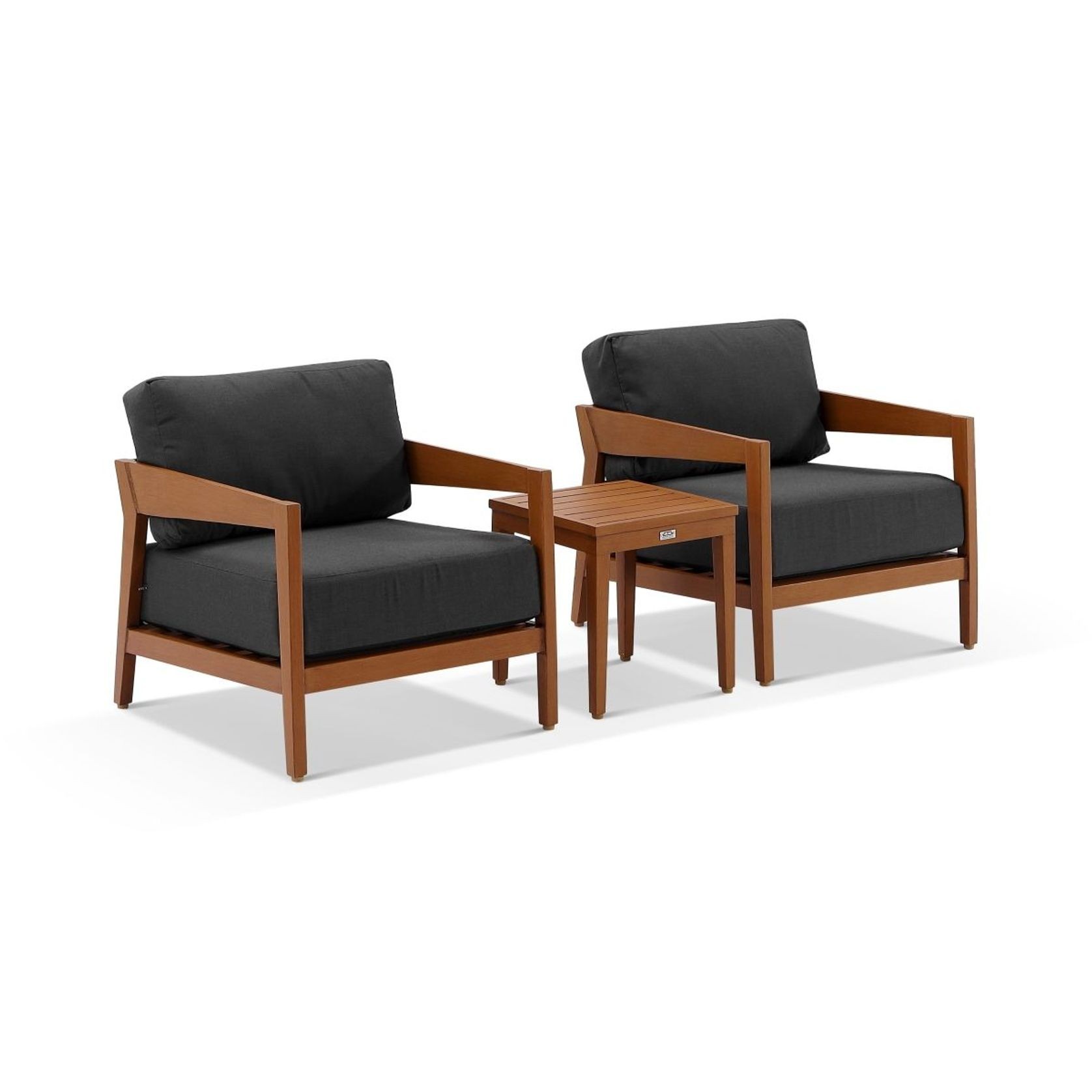 Omaha ‚ÄúTeak‚Äù Chair Set - Canvas Coal gallery detail image