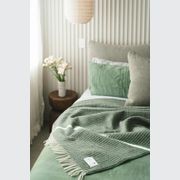 Ruanui Station Lambswool Waffle Throw - Omarae Olive gallery detail image