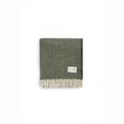 Ruanui Station Lambswool Waffle Throw - Omarae Olive gallery detail image