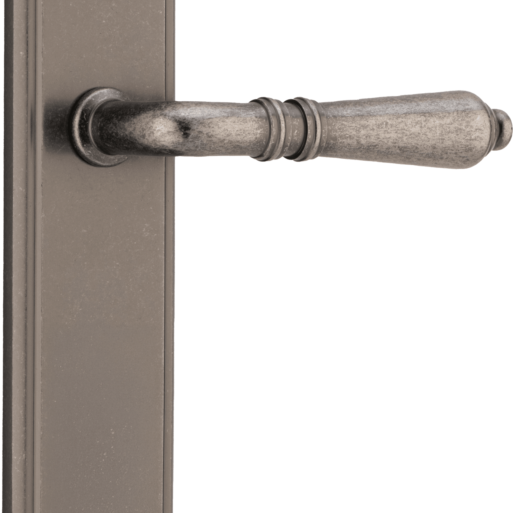 Sarlat Lever - Stepped Backplate | Distressed Nickel gallery detail image