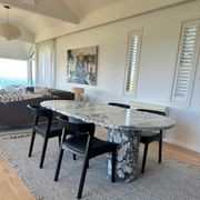 Fluted Oval Dining Table - Milky Blue gallery detail image
