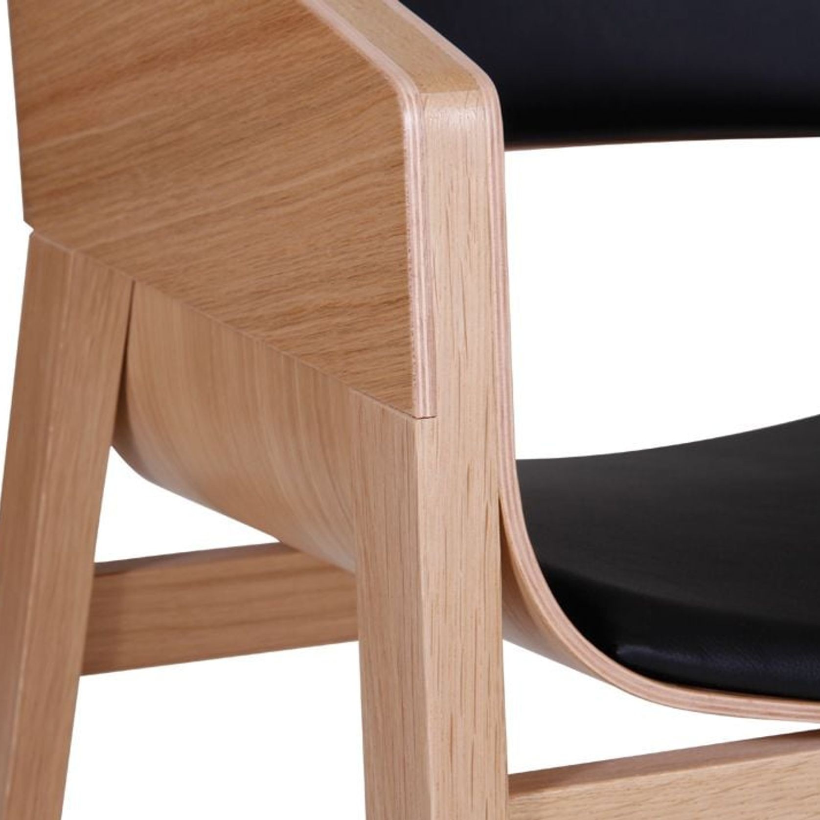 Merano Armchair - Natural Oak - Black Pad - by TON gallery detail image