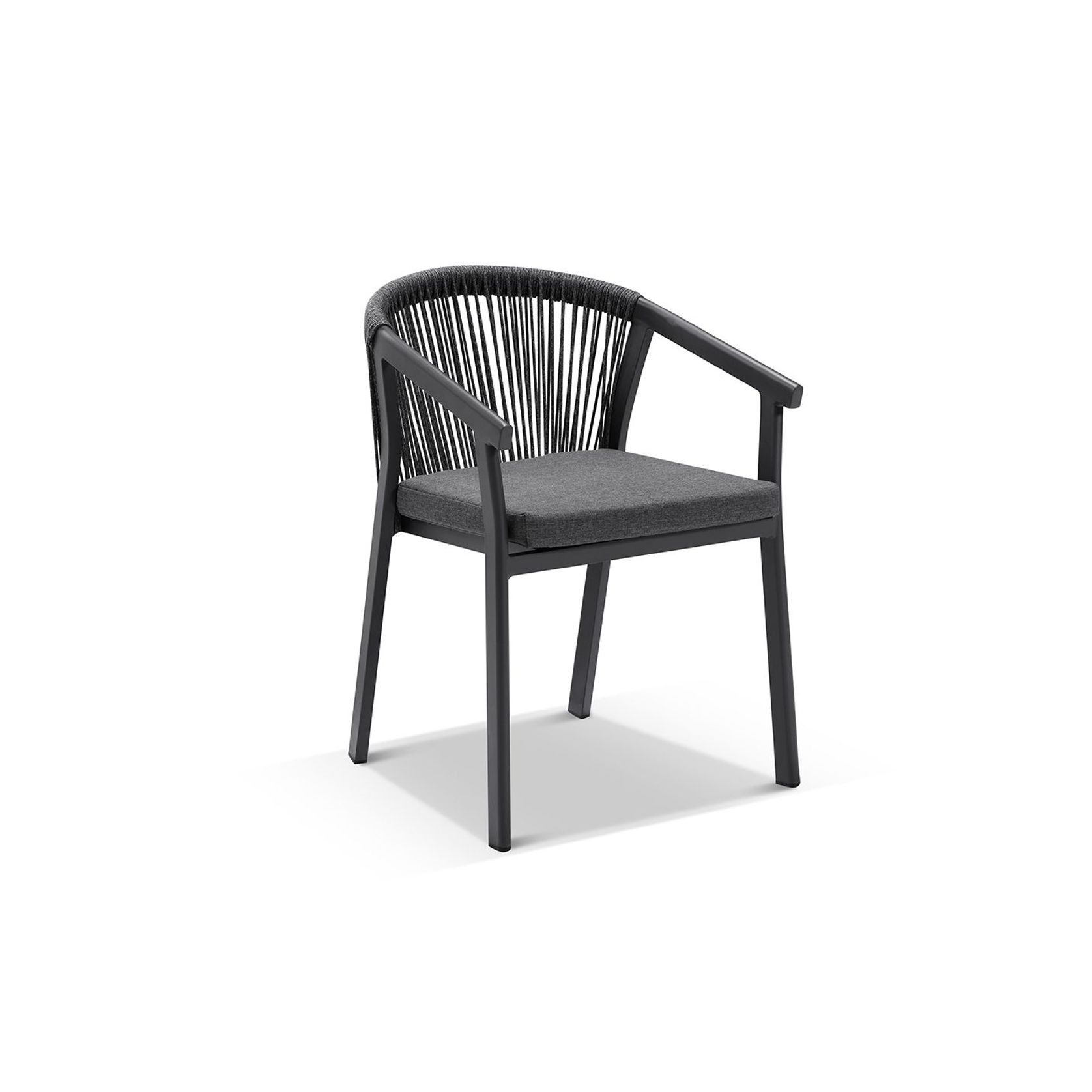 Panama Outdoor Rope Dining Chair | Slate Grey gallery detail image