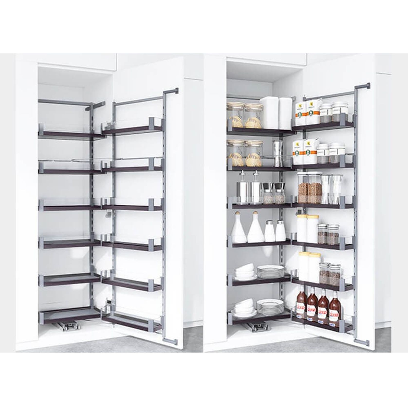 Galley Open Out Tandem Pantry - Adjustable Height - for 450mm or 600mm Cabinet - Internal Unit gallery detail image
