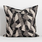 Baya Oscari Cushion - Black | Woven Abstract Design gallery detail image