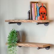 Macrocarpa Industrial Pipe Shelf 15cm gallery detail image