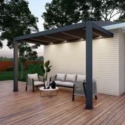 Baltic Motorised Wall Mounted Louvre Roof Aluminium Pergola gallery detail image
