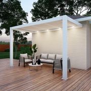 Baltic Motorised Wall Mounted Louvre Roof Aluminium Pergola gallery detail image