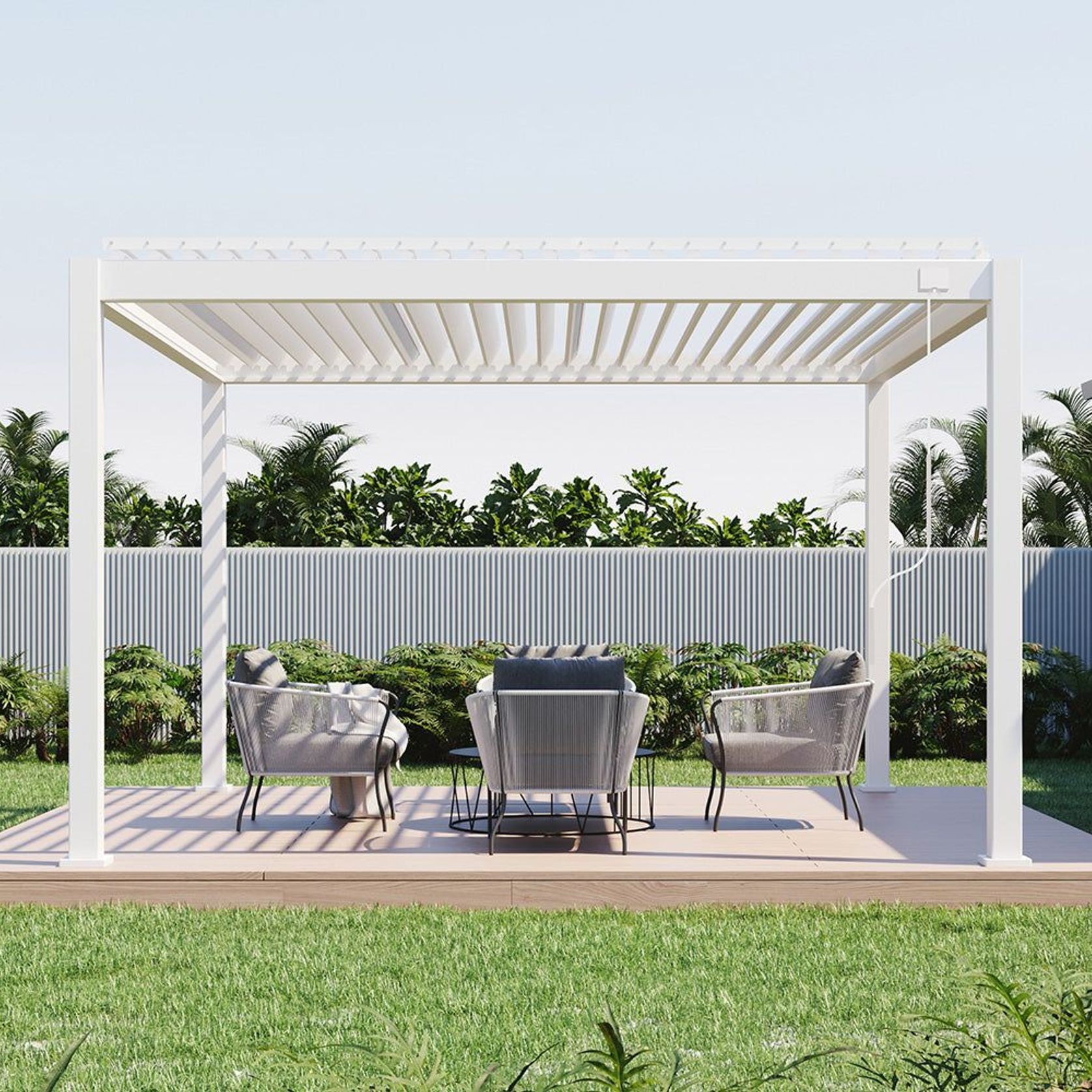 Baltic Manual Freestanding Louvre Roof Aluminium Pergola gallery detail image