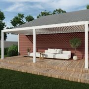 Baltic Motorised Wall Mounted Louvre Roof Aluminium Pergola gallery detail image