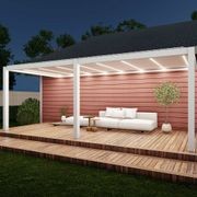 Baltic Motorised Wall Mounted Louvre Roof Aluminium Pergola gallery detail image