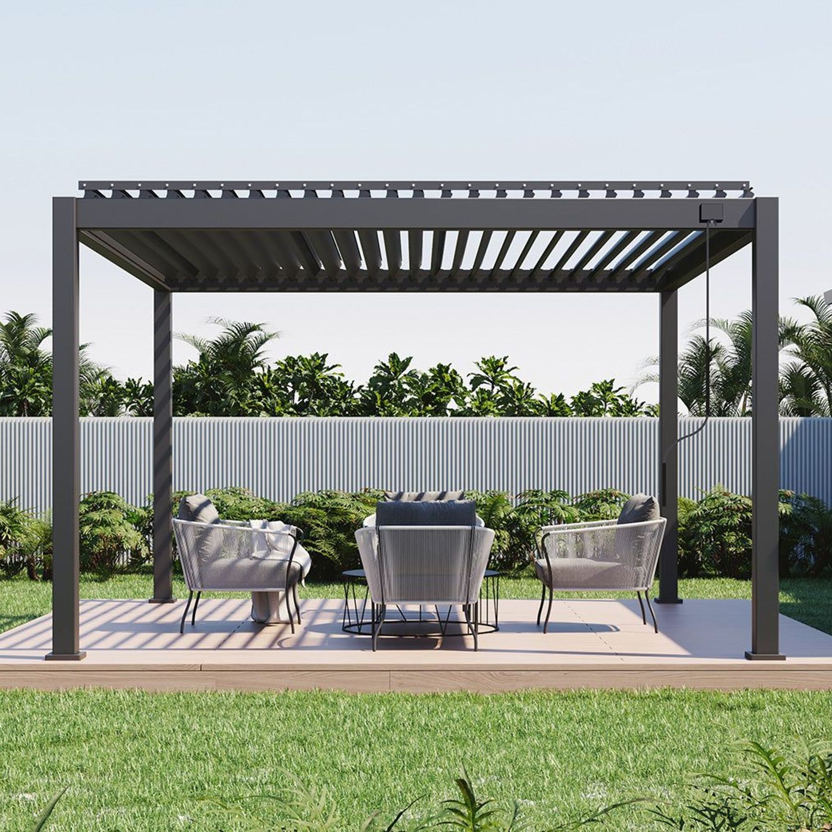 Baltic Manual Freestanding Louvre Roof Aluminium Pergola gallery detail image
