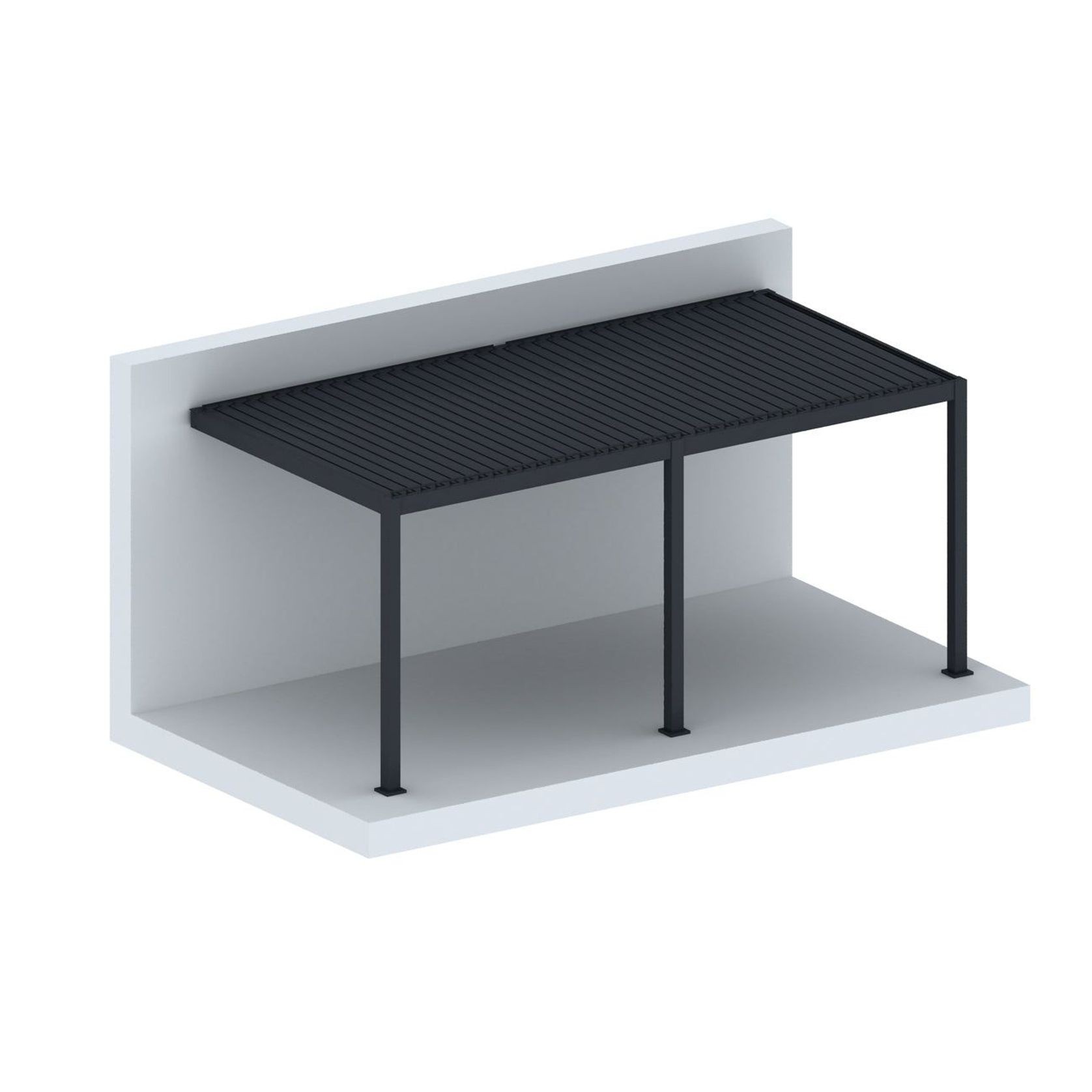 Baltic Motorised Wall Mounted Louvre Roof Aluminium Pergola gallery detail image