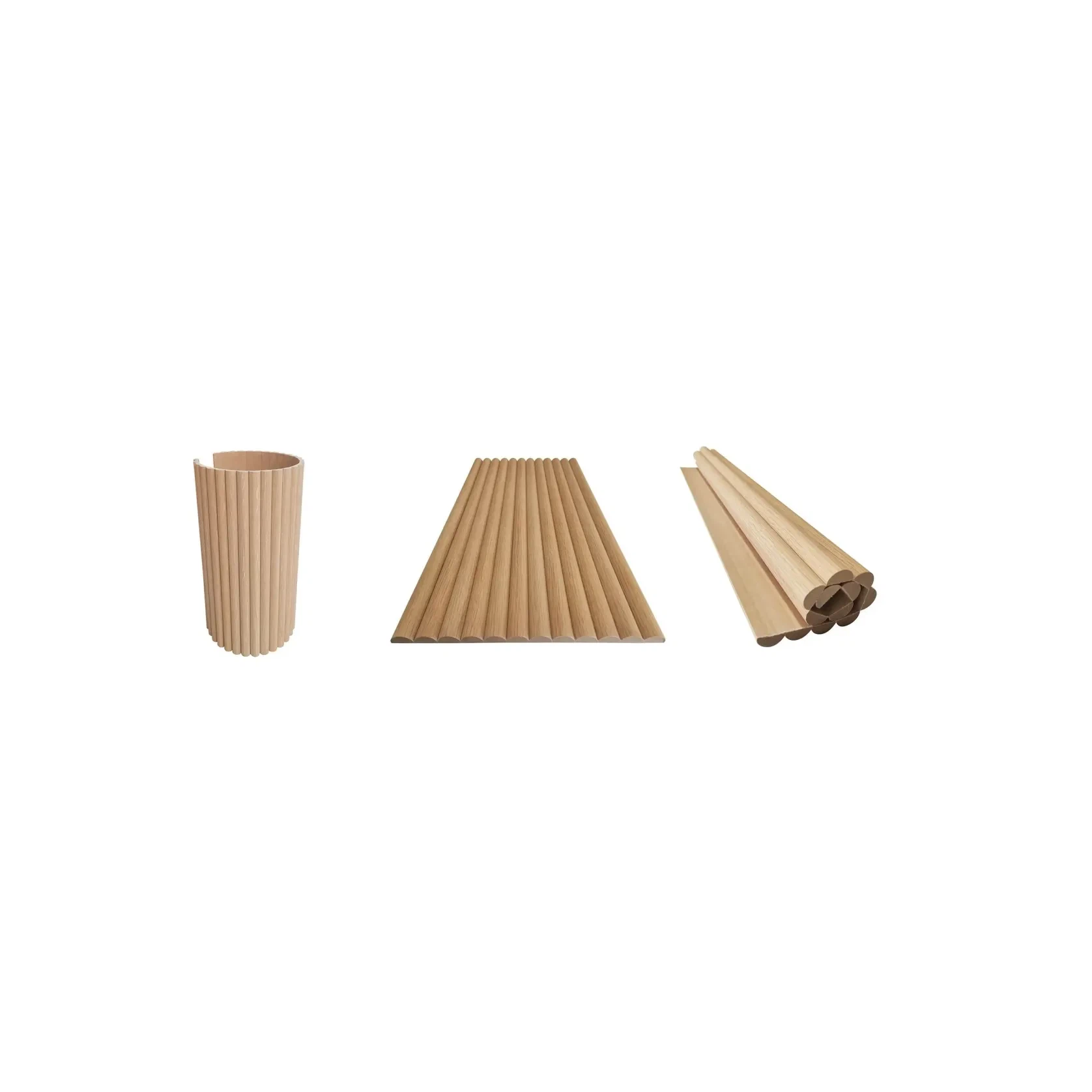 Half Dowel Pine Wood Flexible Wall Panels gallery detail image