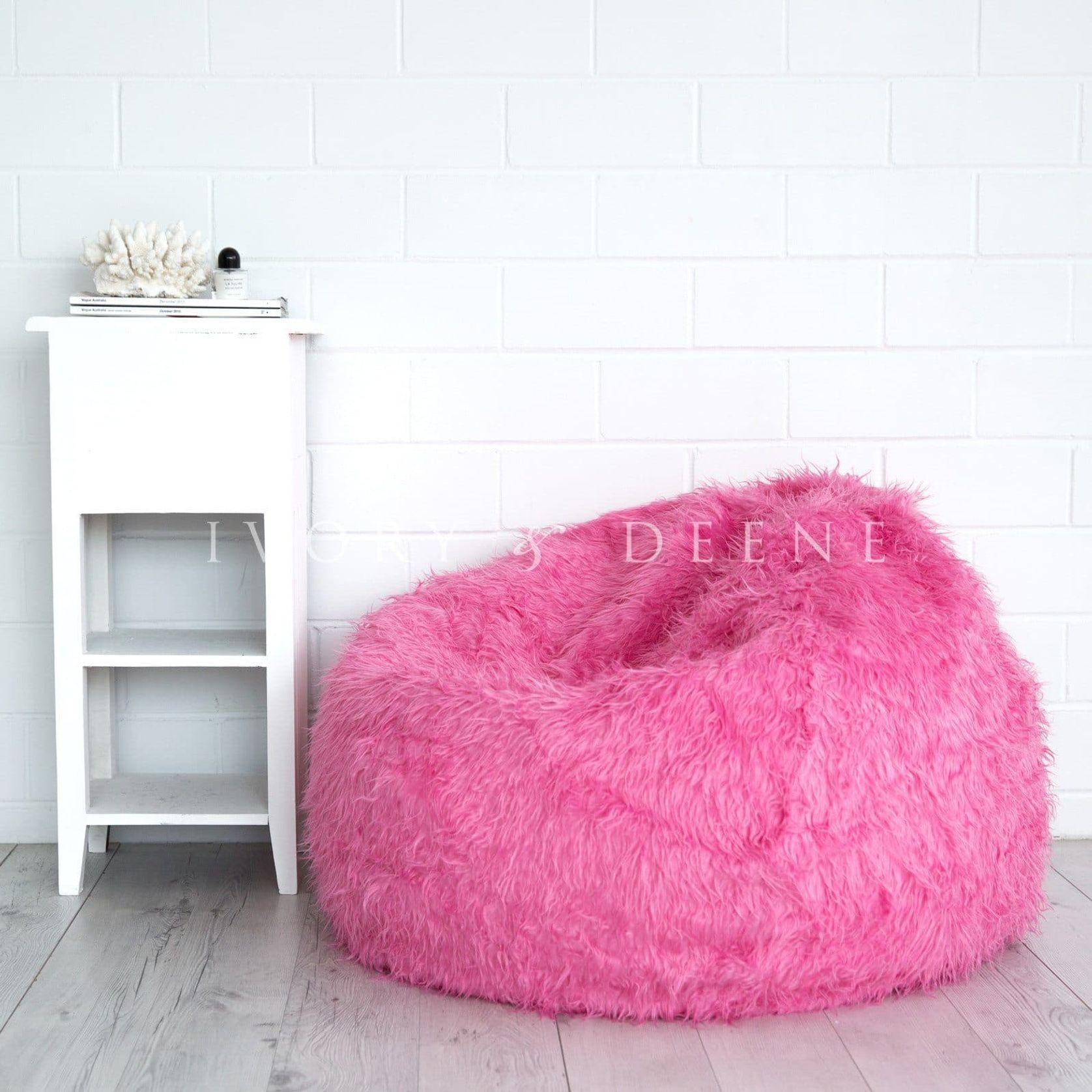 Fur Bean Bag - Hot Pink Polo gallery detail image