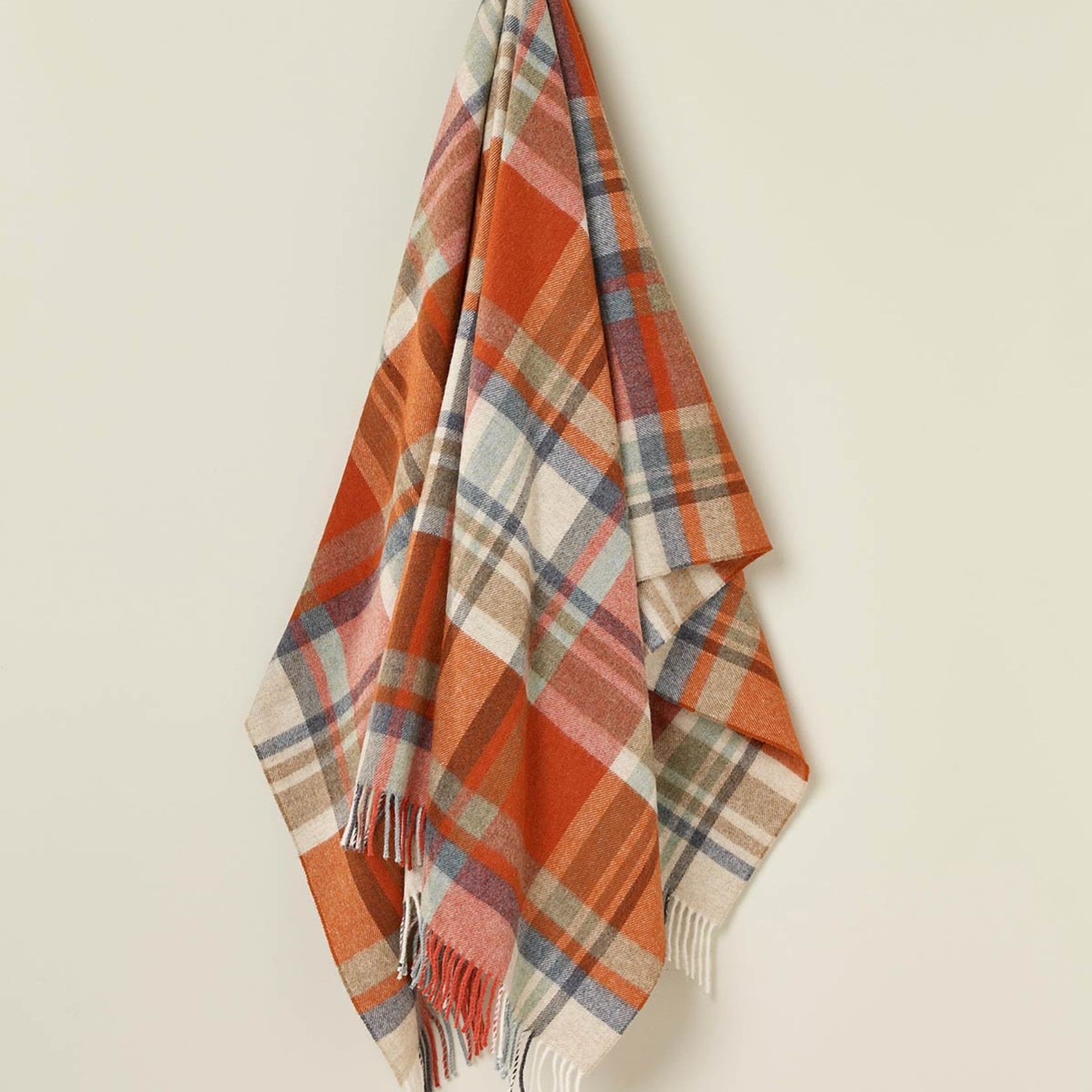 NZ Wool Throw - Portree Orange | 100% Merino Wool gallery detail image