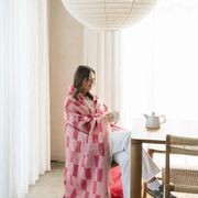 Ruanui Station Lambswool Throw - Rakatunga Raspberry gallery detail image