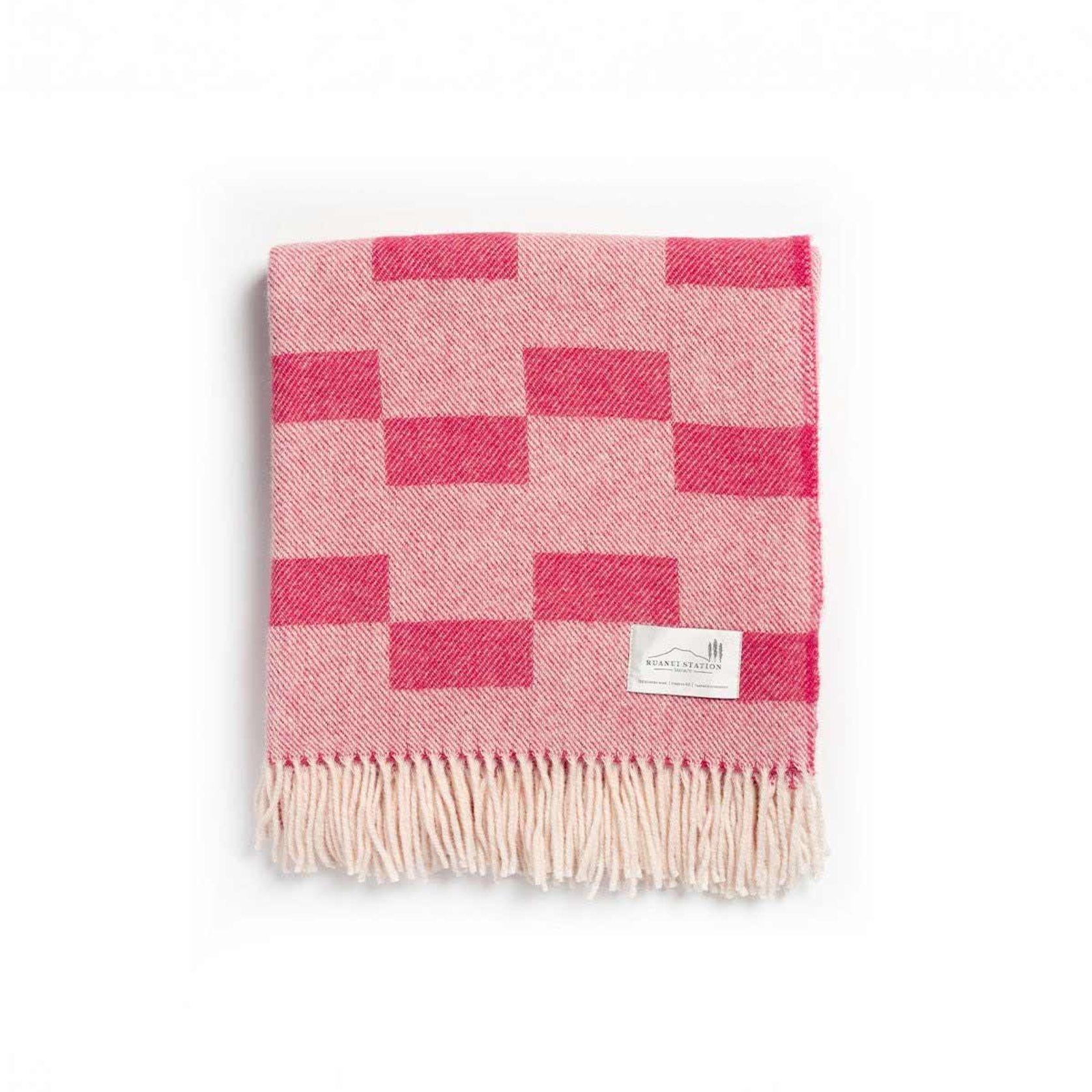 Ruanui Station Lambswool Throw - Rakatunga Raspberry gallery detail image