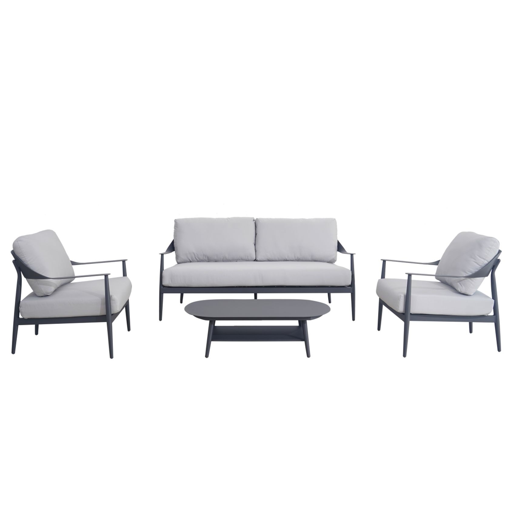 Rio 4pc Aluminium Outdoor Lounge Set | Gunmetal gallery detail image