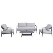 Rio 4pc Aluminium Outdoor Lounge Set | Gunmetal gallery detail image