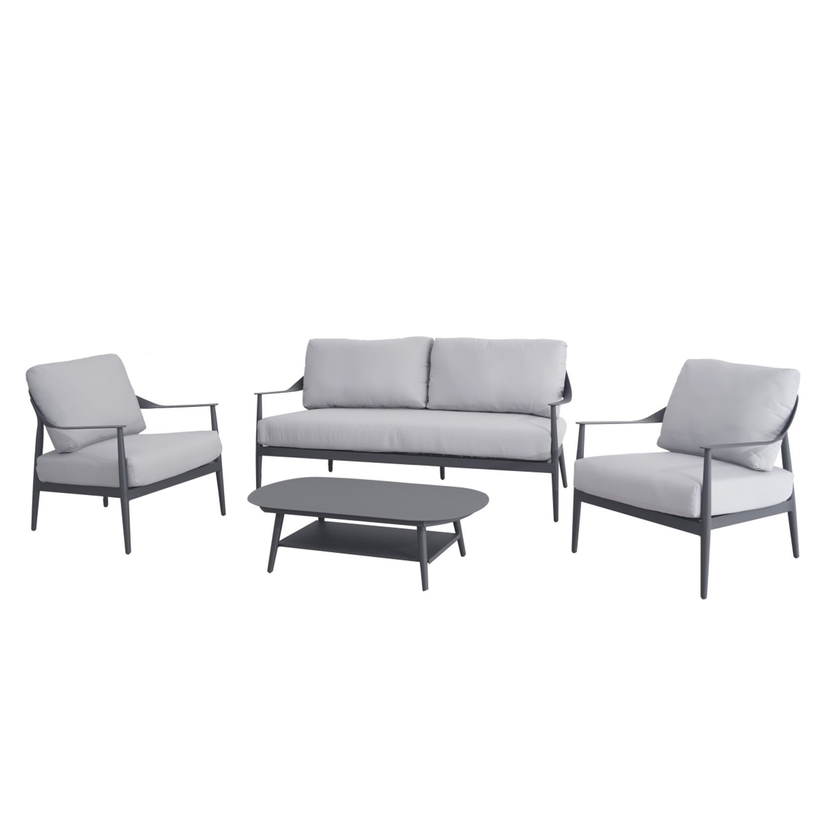 Rio 4pc Aluminium Outdoor Lounge Set | Gunmetal gallery detail image