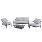 Rio 4pc Aluminium Outdoor Lounge Set | Gunmetal gallery detail image