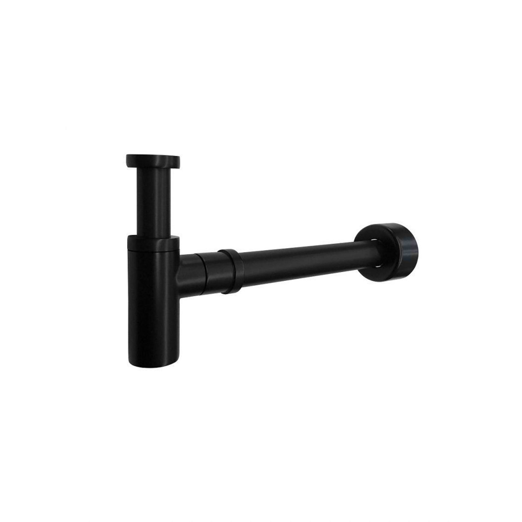 Round Bottle Trap for 32mm basin waste and 40mm outlet - Matte Black gallery detail image