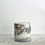 Round Plinth Side Table - Milky Blue Marble gallery detail image