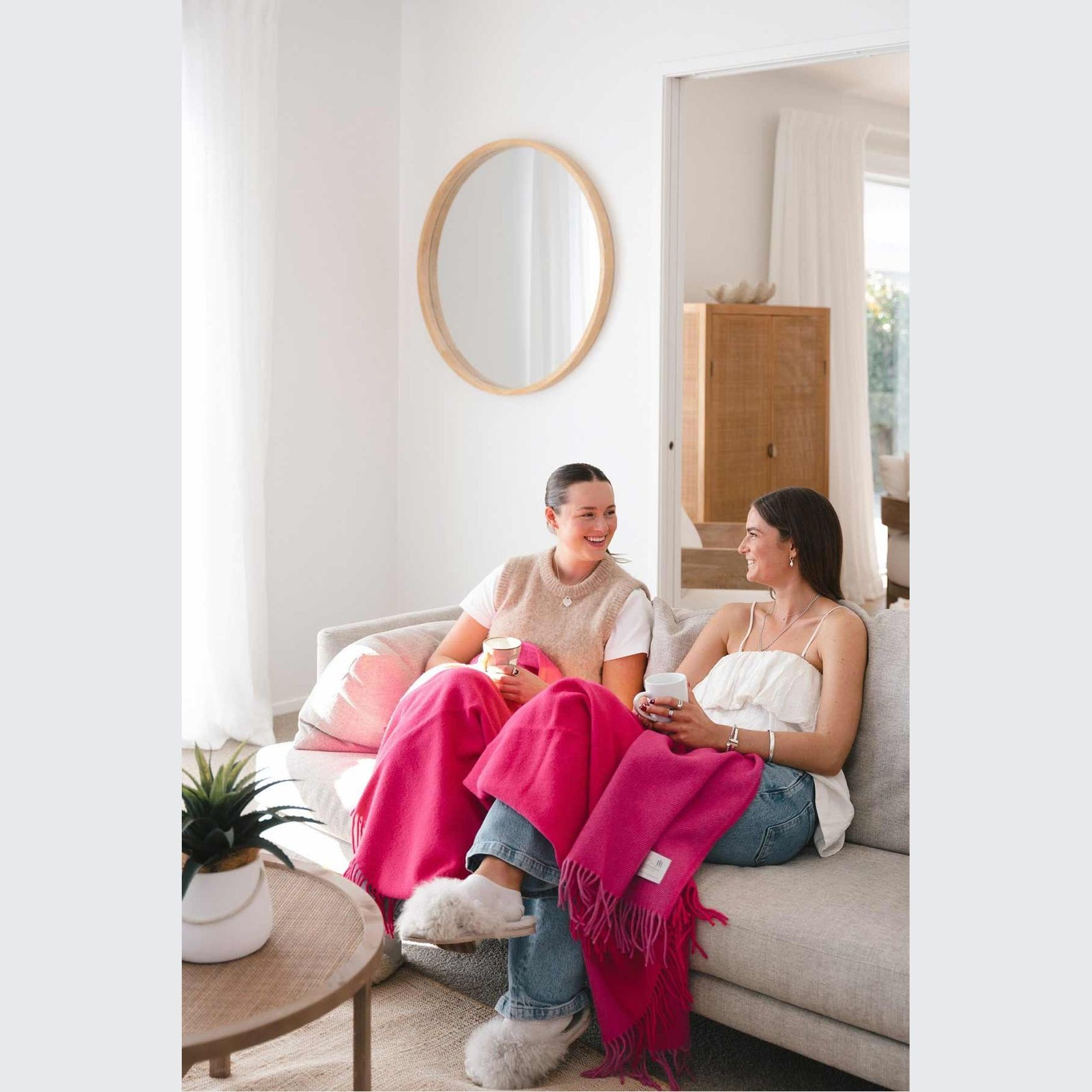 Ruanui Station Lambswool Throw -  Puketero Pink gallery detail image