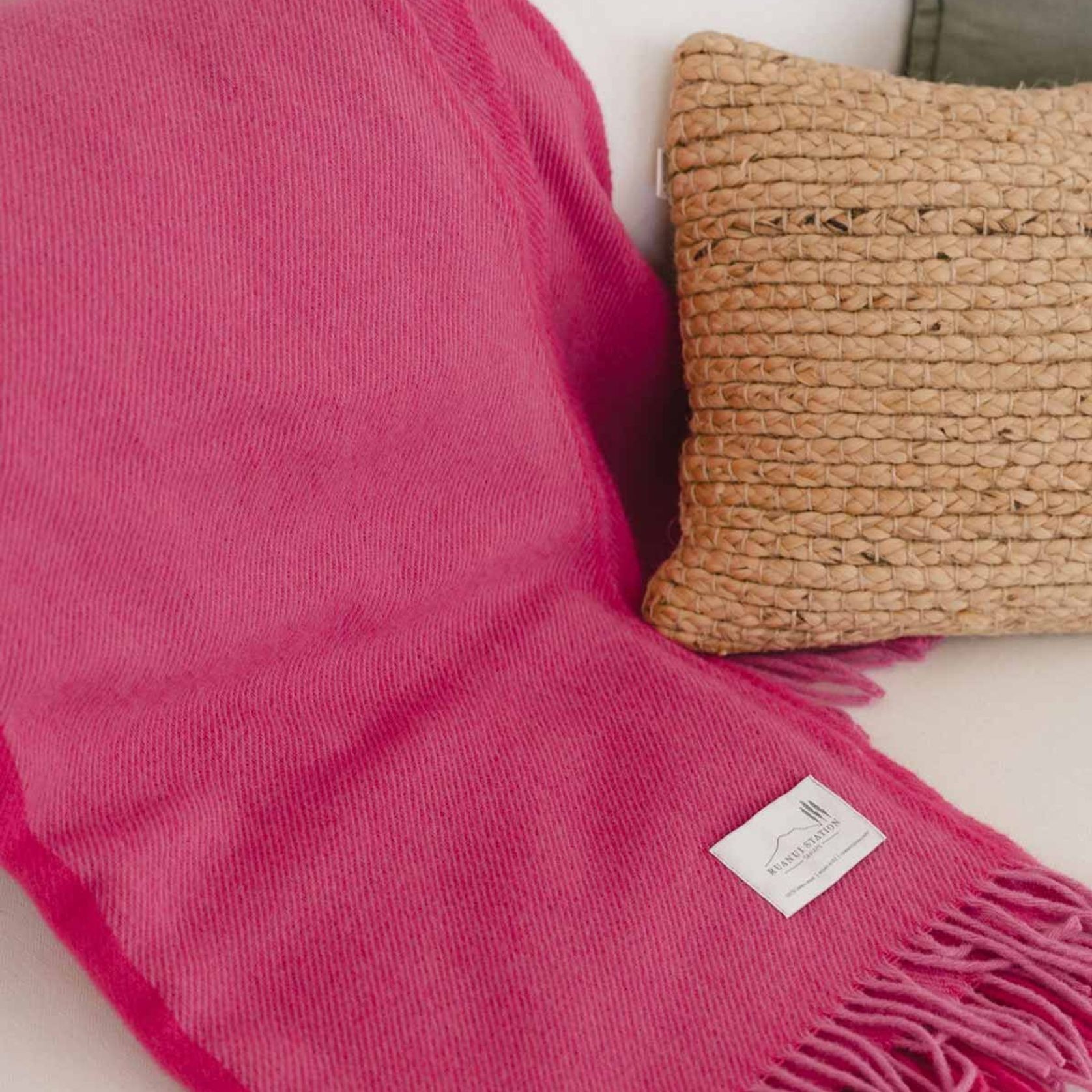 Ruanui Station Lambswool Throw -  Puketero Pink gallery detail image