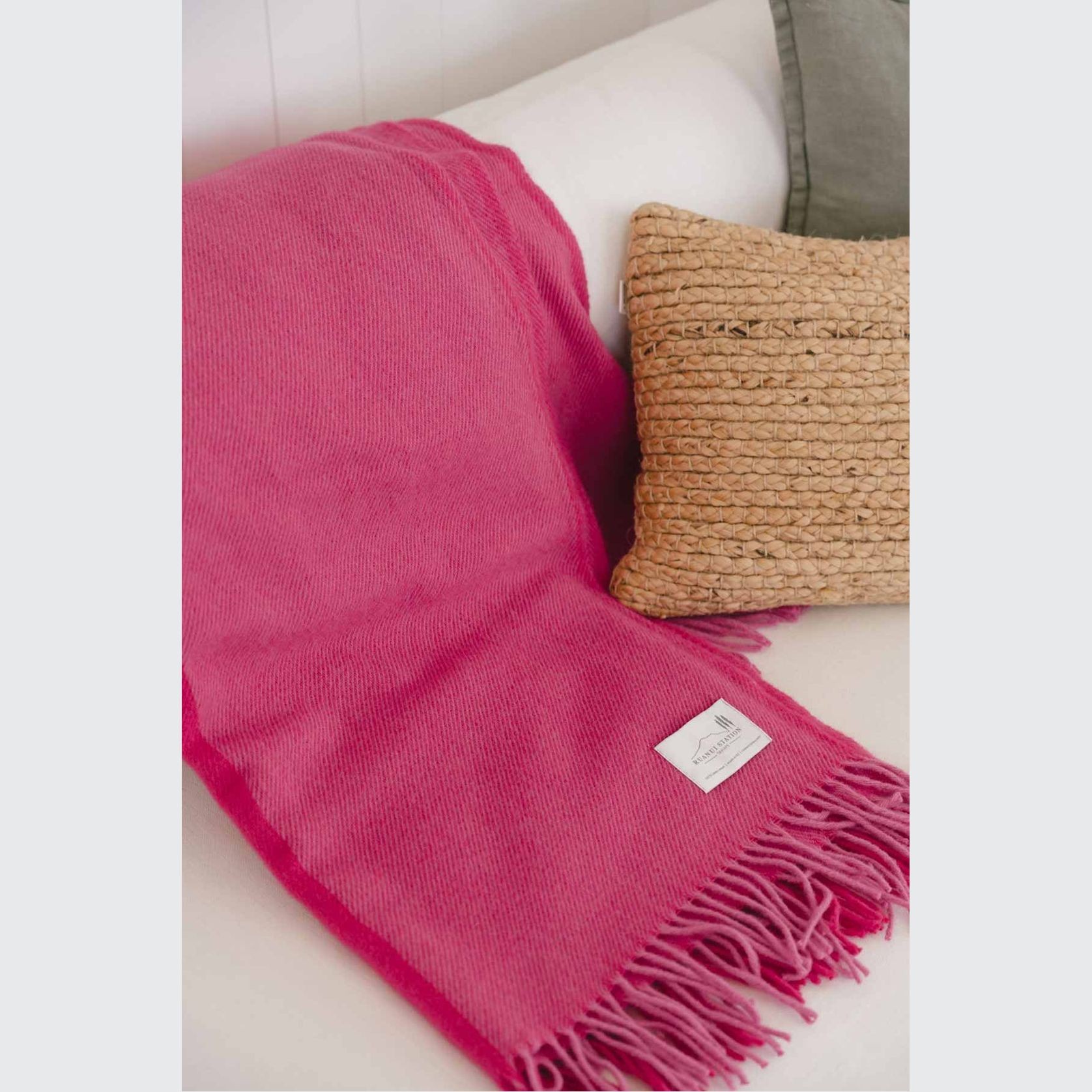 Ruanui Station Lambswool Throw -  Puketero Pink gallery detail image