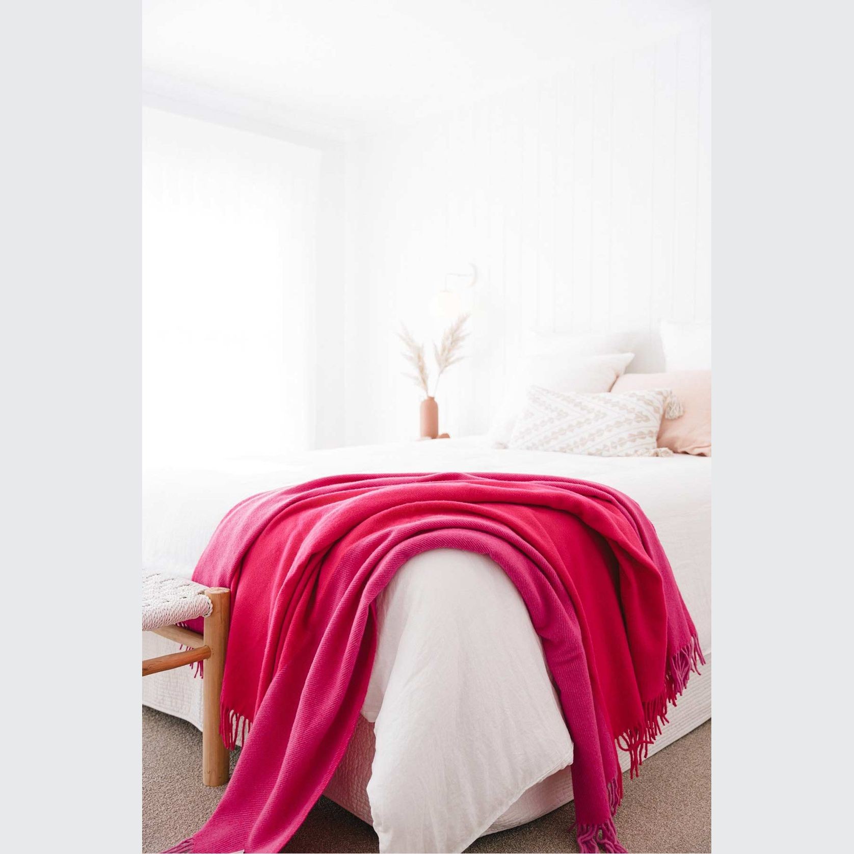 Ruanui Station Lambswool Throw -  Puketero Pink gallery detail image