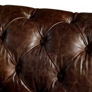 Winston Three Seat Classic Vintage Leather Chesterfield Lounge - Cigar Brown gallery detail image