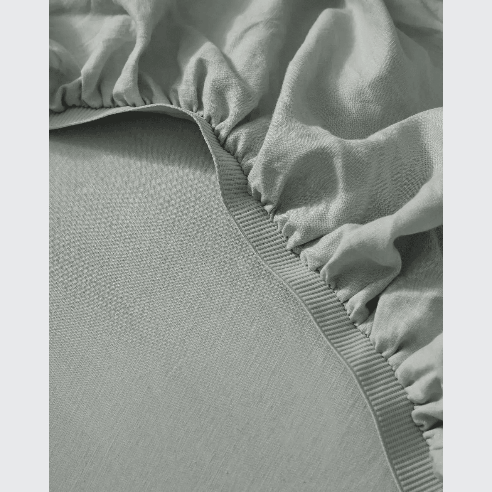 Ravello Linen Fitted Sheet - Sage  | Weave Home Bed Linen gallery detail image