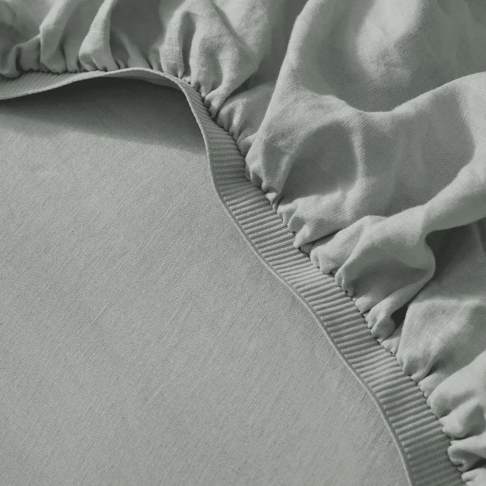 Ravello Linen Fitted Sheet - Sage  | Weave Home Bed Linen gallery detail image