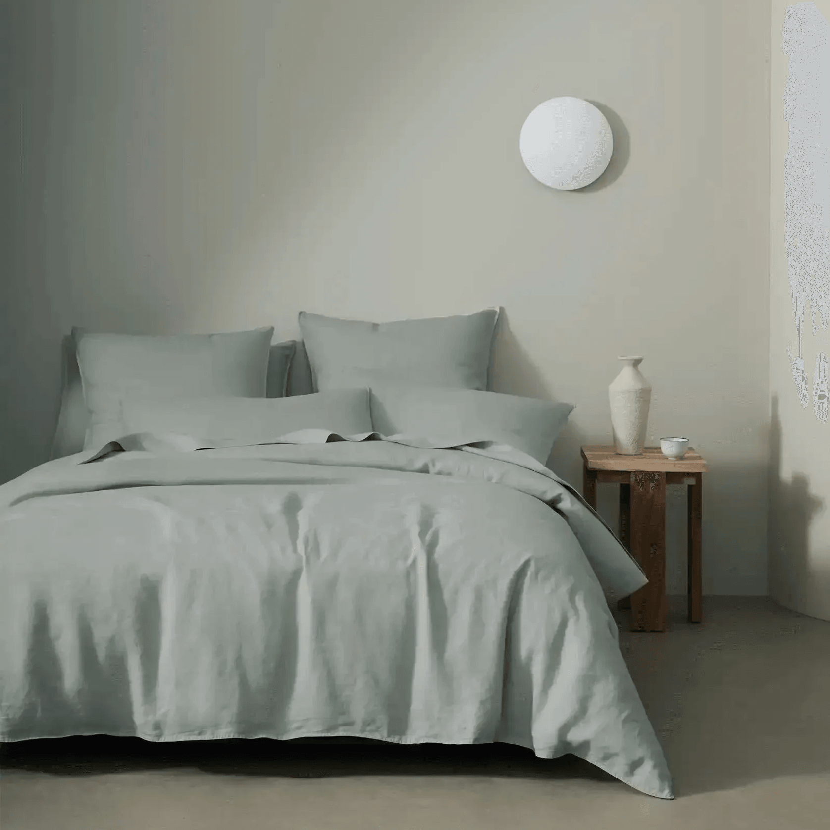 Ravello Linen Quilt Cover - Sage | Weave Home Bed Linen gallery detail image