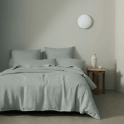 Ravello Linen Quilt Cover - Sage | Weave Home Bed Linen gallery detail image