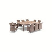 Sahara 10 Seat Outdoor Teak and Wicker Dining Setting gallery detail image