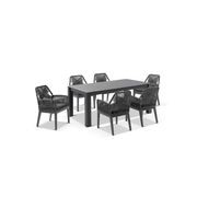 Santorini Outdoor Dining Table with 6 Chairs | Charcoal gallery detail image
