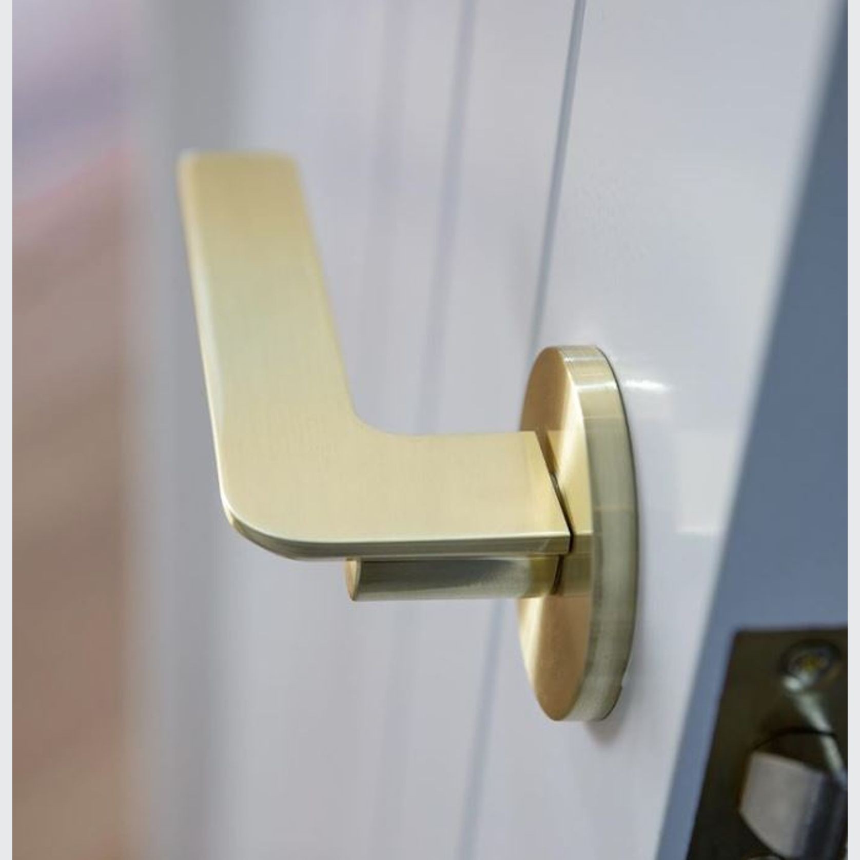 Brushed Brass Door Handle ENTRANCE (63mm) I Mucheln EDGE Series gallery detail image