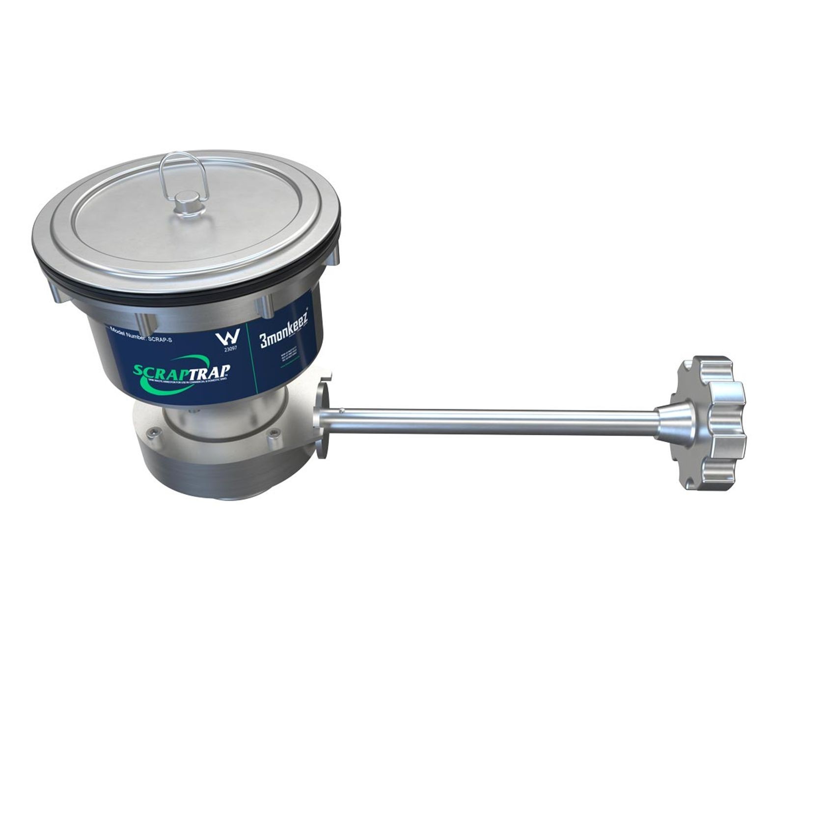 Cast Stainless Sink Waste Arrestor with Cast Stainless Shut Off Valve (125mm) gallery detail image